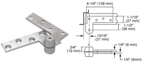 CRL Rixson Satin Chrome Finish 3/4" Offset Top Pivot