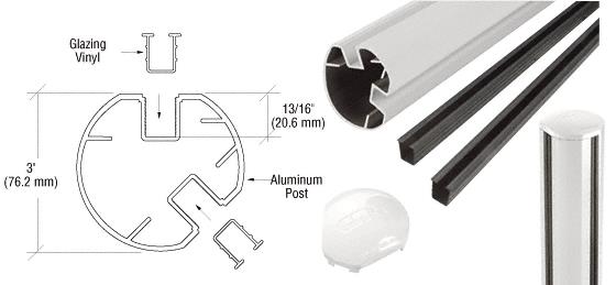 CRL AWS 3" Diameter Round 135 Degree Sky White 72" Post Kit