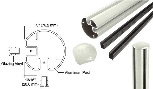 CRL AWS 3" Diameter Round 90 Degree Oyster White 72" Corner Post Kits