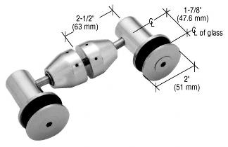 CRL Brushed Stainless Double Arm Fixed Fitting Set for 1/2" Glass