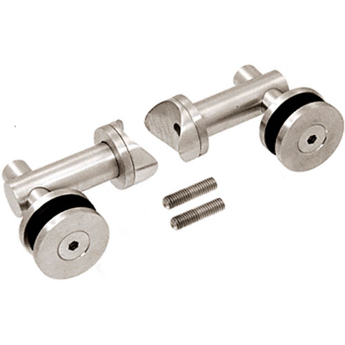 CRL Brushed Stainless Double Arm Fixed Fitting Set for 1/2" Glass