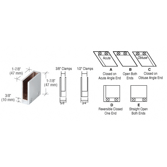 CRL 1/2" Brushed Nickel 90 Degree Straight End Clamp Type "D" Stair and Walkway Railings