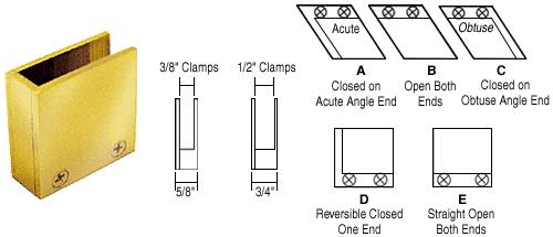 CRL  3/8" Brass 90 Degree Straight End Clamp Type "D" Stair and Walkway Railings