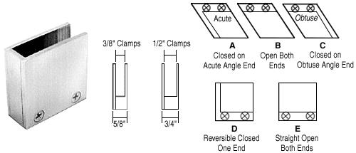 CRL 1/2" Chrome 90 Degree Straight End Clamp Type "D" Stair and Walkway Railings