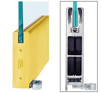 CRL Polished Brass 10" Square Single Door Rail Without Lock for 1/2" Glass - Custom Length