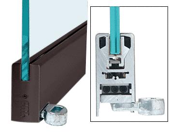 CRL Duranodic Bronze 4" Offset Custom Length Square Style Door Rail without Lock for 1/2" Glass