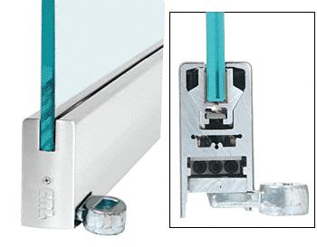 CRL Polished Stainless 4" Offset Custom Length Square Style Door Rail without Lock for 1/2" Glass