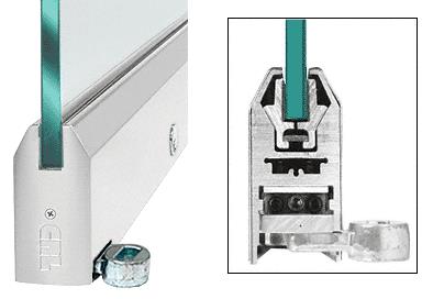 CRL Brushed Stainless 4" Tapered Style Door Rail with Lock for 1/2" Glass - Custom Length