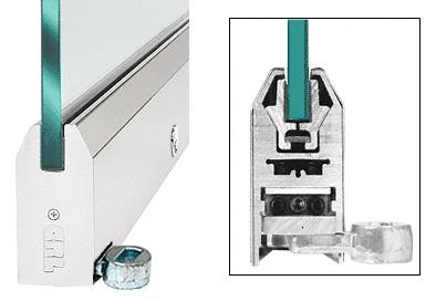 CRL Polished Stainless 4" Tapered Style Door Rail with Lock for 1/2" Glass - Custom Length
