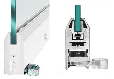 CRL Satin Anodized 4" Tapered Style Door Rail with Lock for 1/2" Glass - Custom Length