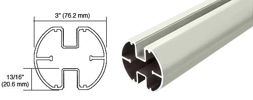 CRL AWS 3" Diameter  Round Oyster White 180 Degree Center or End Post - 20 ft 1 in long