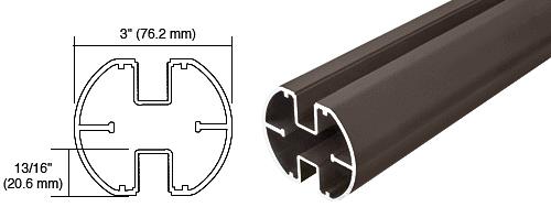 CRL  AWS  3" Diameter  Round Bronze 180 Degree Center or End Posts - 20 ft 1 in long