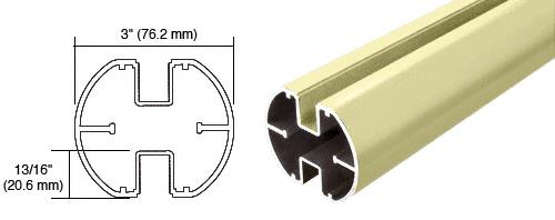 CRL Chromate (Unfinished) AWS 3" Diameter Round 180 Degree Center or End Posts