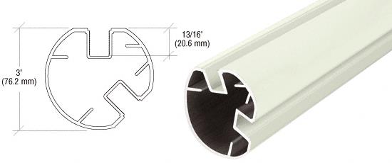 CRL AWS 3" Diameter Round 135 Degrees Oyster White Post Only - 20 ft 1 in long