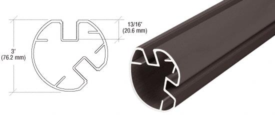 CRL AWS 3" Diameter Round 135 Degrees Bronze Post Only - 20 ft 1 in long