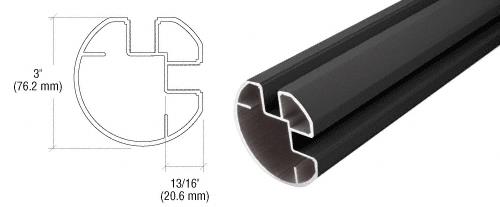 CRL Black  60" AWS 3" Diameter Round 90 Degree Corner Post