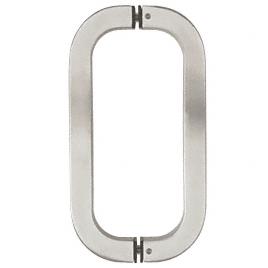CRL Brushed Stainless Round 18" Square Tube Glass Mounted Pull Handle