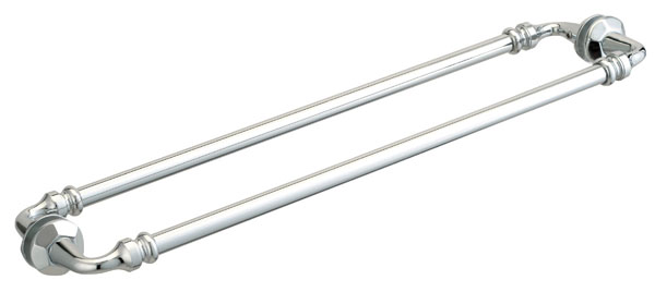 Rondo 24" Cuttable Back-to-Back Towel Bar with Rosettes - Polished Chrome
