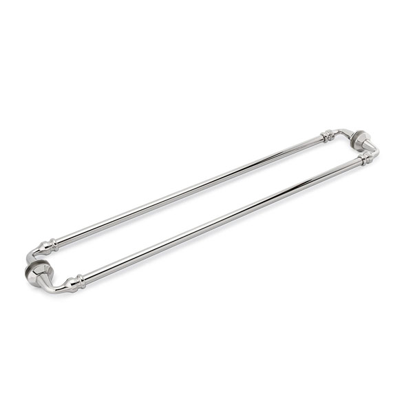 Rondo 24" Cuttable Back-to-Back Towel Bar with Rosettes - Polished Nickel