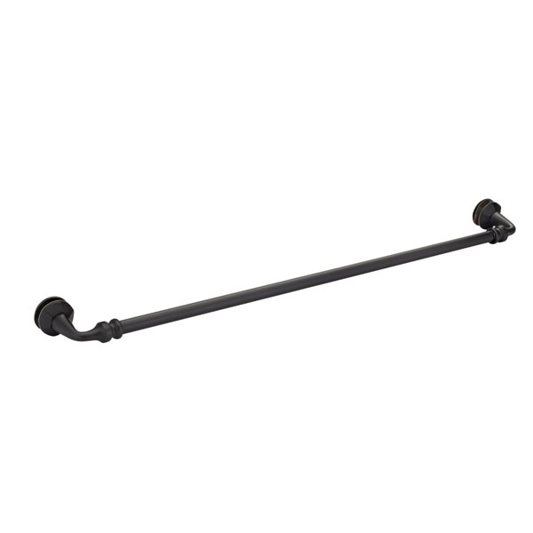 Rondo 24" Cuttable Single Sided Towel Bar with Rosettes - Matte Black