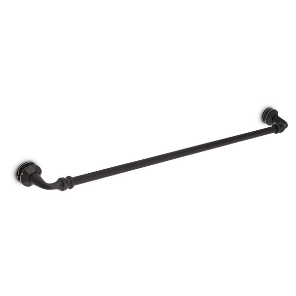 Rondo 24" Cuttable Single Sided Towel Bar with Rosettes - Oil Rubbed Bronze (Medium)