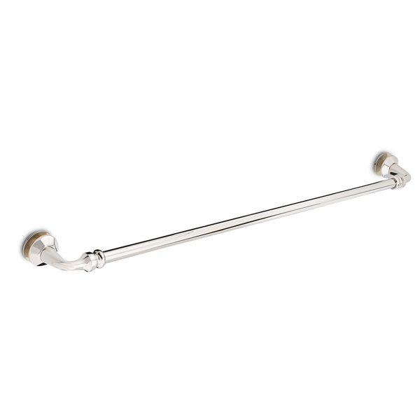 Rondo 24" Cuttable Single Sided Towel Bar with Rosettes - Polished Nickel