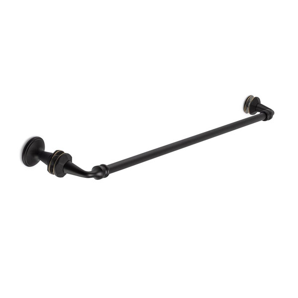 Rondo Cuttable Towel Bar and X Knob Shower Door Combination with Rosette - Matte Black