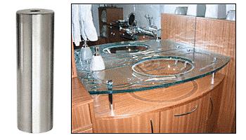 CRL Brushed Stainless Standoff Base 1-1/4" Diameter by 4" Long