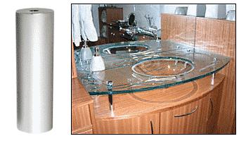 CRL Satin Chrome Standoff Base 1-1/4" Diameter by 4" Long