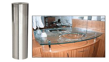 CRL Brushed Stainless Standoff Base 1-1/4" Diameter by 6" Long