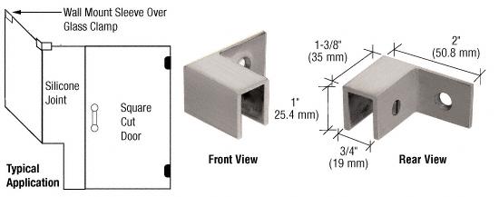 CRL Brushed Nickel Left Hand "Sleeve Over" Wall Mount Glass Clamp