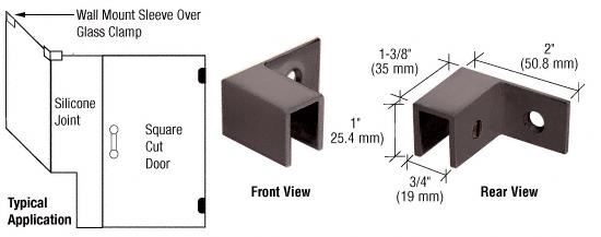CRL Oil Rubbed Bronze Left Hand "Sleeve Over" Wall Mount Glass Clamp