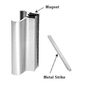 Brite Chrome Slip-On Handle For 3/16" or 1/4" for Frameless Pivot Door