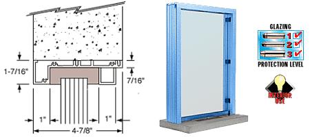 CRL Kynar Painted (Specify) Aluminum Standard Inset Frame Interior Glazed Exchange Window with 12" Shelf and Deal Tray