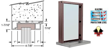 CRL Duranodic Bronze Aluminum Standard Inset Frame Interior Glazed Exchange Window with 18" Shelf and Deal Tray