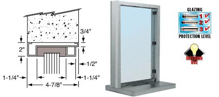 CRL Stainless Steel Frame Interior Glazed Exchange Window with 18" Shelf and Deal Tray