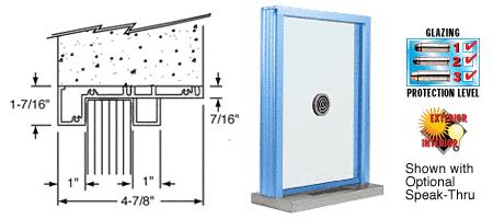 CRL Kynar Painted (Specify) Aluminum Standard Inset Frame Exterior Glazed Exchange Window with 12" Shelf and Deal Tray