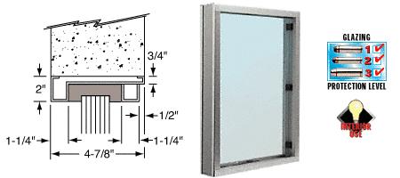 CRL Stainless Steel Frame Interior Glazed Vision Window