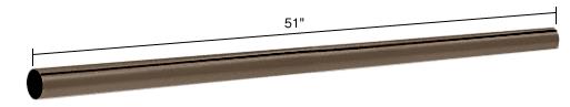 CRL Oil Rubbed Bronze 51" (1.3 Meter) Support Bar Only