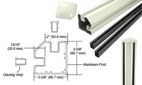 CRL AWS 2" x 2-5/8" Rectangular 90 Degree Oyster White 36" Corner Post Kit