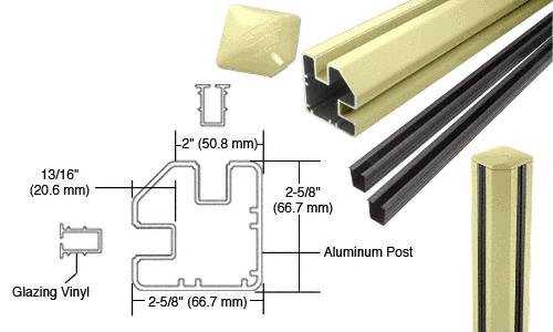 CRL Chromate (Unfinished) AWS 2" x 2-5/8" Rectangular 90 Degree 36" Corner Post Kit