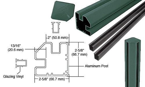 CRL  AWS 2" x 2-5/8" Rectangular 90 Degree Forest Green 36" Corner Post Kit