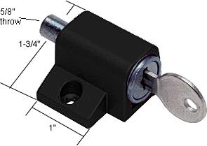 CRL Black Keyed Patio Door Lock