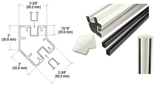 CRL Oyster White 48" Long 2" x 2-3/8" Rectangular 135 Degree Post Kit