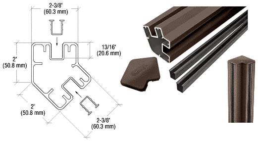 CRL Bronze Matte 48" Long 2" x 2-3/8" Rectangular 135 Degree Post Kit