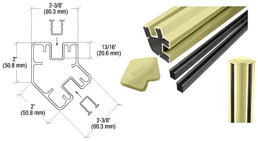 CRL Chromate (Unfinished) 48" Long 2" x 2-3/8" Rectangular 135&ordm; Post Kit