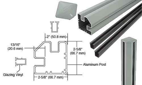 CRL  AWS  2" x 2-5/8" Rectangular 90 Degree Agate Gray 48"  Corner Post Kits