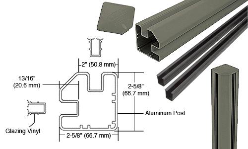 CRL AWS   2" x 2-5/8" Rectangular 90 Degree Beige Gray 60" Corner Post Kits