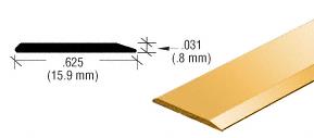 CRL Brite Gold Anodized Aluminum 5/8" Flat Face Mirror Edge Molding - 12 ft Long