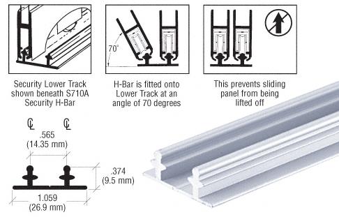 CRL Security Lower Track for Anti-Lift Showcase Track Assembly - 12 ft long